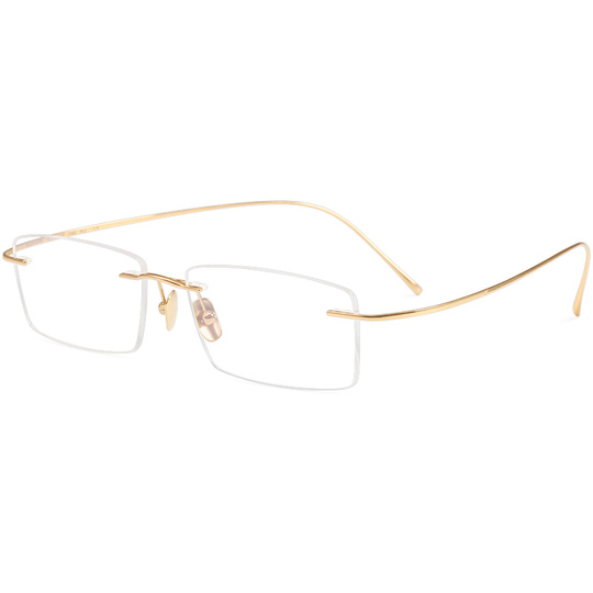 Occhiali Da Vista Uomo T36279 | Occhiali Rettangolari Oro In Titanio | IT - Foto 10