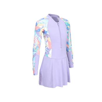 Decathlon girl long -sleeved swimming band bottom pants to prevent glow
