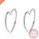 Simple 925 Sterling Silver Earrings Two Colors Love Heart Ho