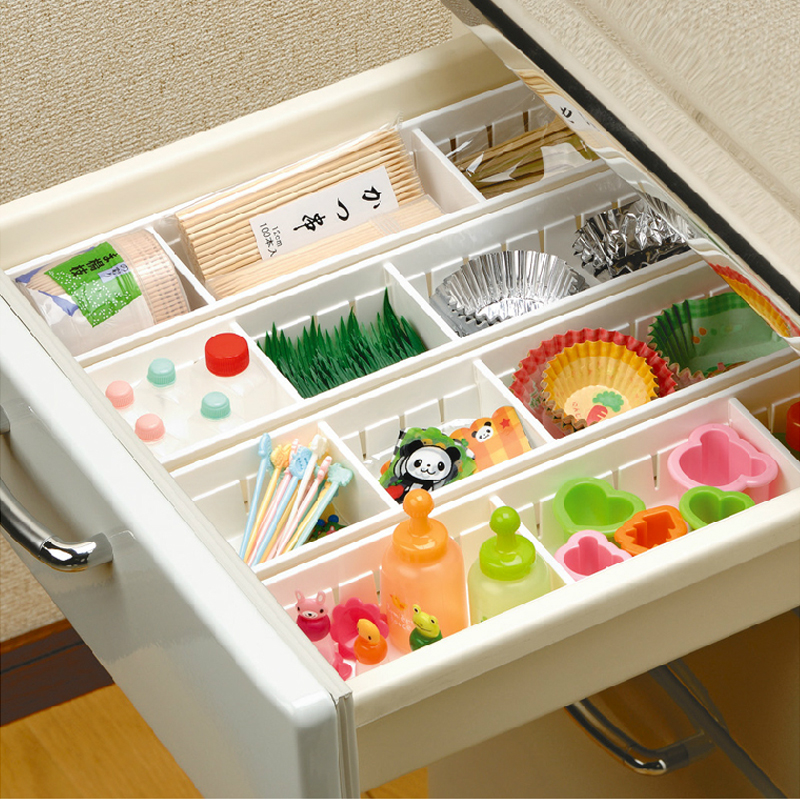 日本进口inomata抽屉收纳盒厨房橱柜收纳格餐具筷子自由分隔整理