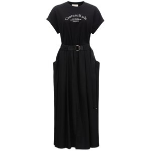 
Vero Moda dress summer belt slimming short-sleeved slit long skirt 32526Z001