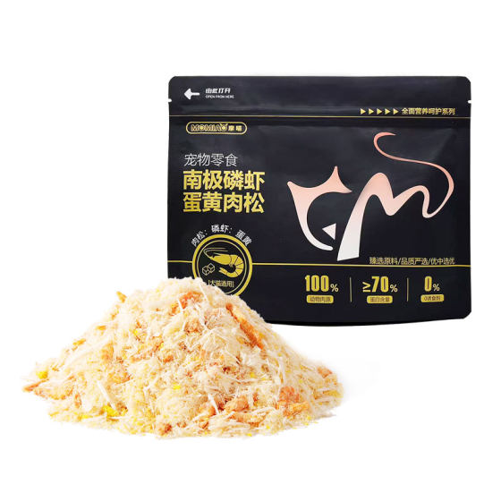 
Meow Cat Snacks Egg Yolk Krill Meat Floss Freeze-Dried Pet Snacks Cat Food Companion Cat Food Mix Artifact Chicken Breast