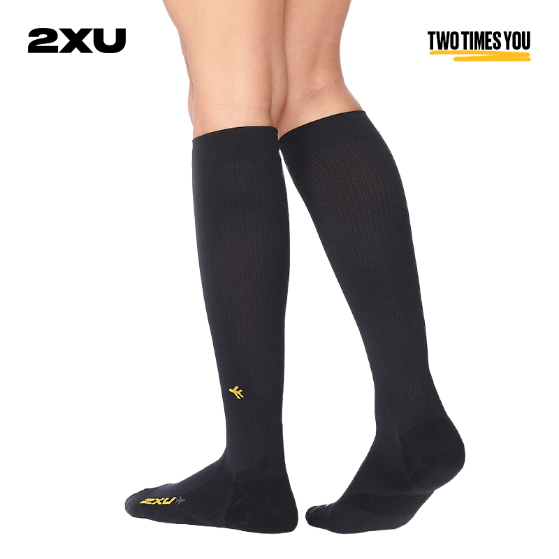 2XU 压缩长筒袜女户外马拉松防护运动袜男小腿高筒护腿护膝足球袜