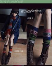 日韩系秋冬中筒袜子 过膝长筒袜 鸳鸯色袜套 堆堆袜 腿套靴套
