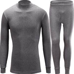 Red bean men's pure cotton middle turtleneck cotton sweater autumn clothes and autumn pants middle-aged and elderly cotton thermal underwear set warm
