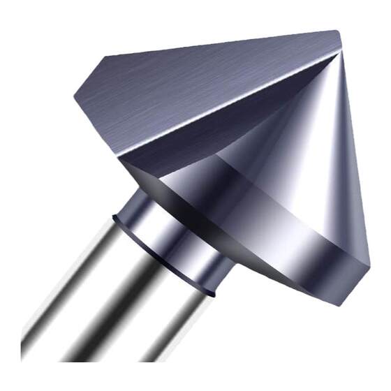 Straight handle alloy chamfering knife 90-degree three-edged chamfering tool 45-degree single-edged stainless steel tungsten steel chamfering countersinking drill bit