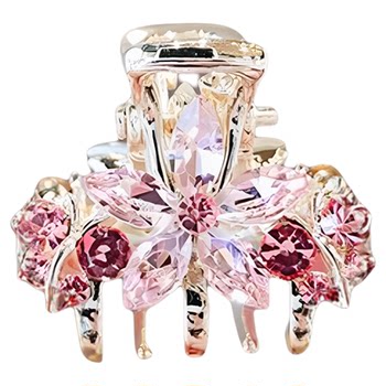 Butterfly Flowers and Leaves Crystal Small Clip Hairpin Broken Hair
