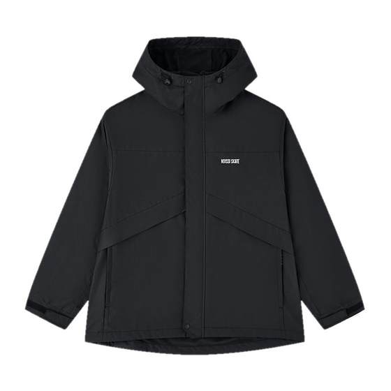 
Jordan warp knitted velvet windbreaker mall same style 2025 new winter men's loose plus velvet anti-static water repellent woven