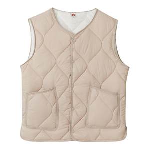 
2025 Autumn and Winter Down Cotton Vest Men's Velvet Thickened Teenagers' Warm Vest Wearing Lamb's Velvet Inside for Middle-aged and Elderly People