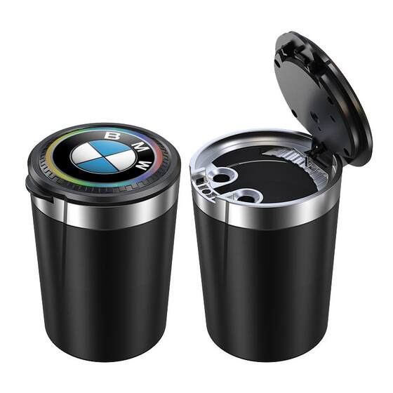 
Car ashtray multi-functional automatic men's ashtray with lid in-car metal liner with light ash can accessories
