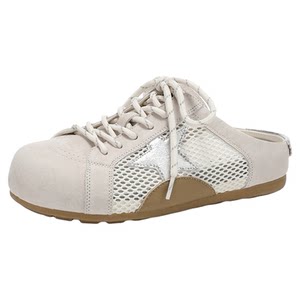 
Saturday slip-on white shoes and half-flop women's summer outer wear 2026 new thick-soled shoes with skirts and toe-cap sandals