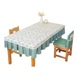 Kindergarten tablecloth table and chair cover custom fabric anti-slip cover rectangular coffee table meal plaid cloth table cover table cover