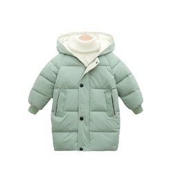 Autumn And Winter New Products Special Price Children's Down Jacket Mid-length Knee-length Hooded Thickened Jacket For Men And Women Middle And Large Children