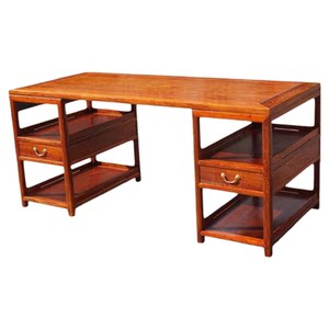 
Myanmar rosewood office desk big fruit red sandalwood solid wood office desk thickened single board computer desk