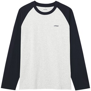 
Hot air raglan sleeve long-sleeved bottoming shirt 2026 spring new men's color matching basic tops couple T-shirt