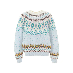
wana try Fair Isle sweet casual pullover high-end sweater autumn and winter new Korean style simple women's top