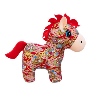 
2026 Year of the Horse Mascot Doll Fabric Horse Plush Toy Zodiac Pony Doll Rag Doll Annual Party Gift