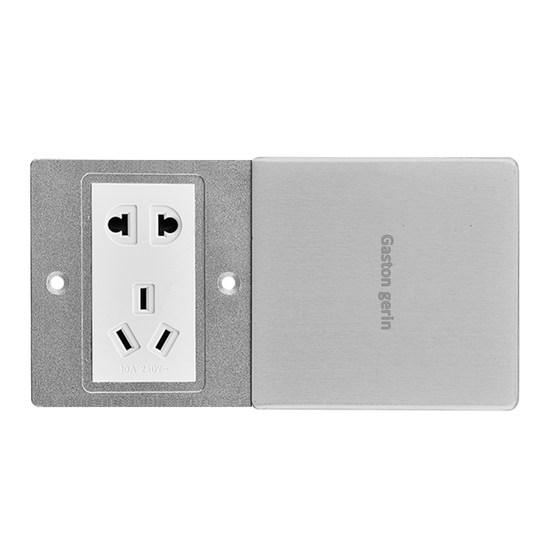 Type 86 Flat Push Stainless Steel Ground Plug - Waterproof & Hidden