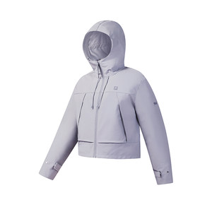 
FILA Official Women's Woven Jacket 2026 Spring New Simple Loose Fitness Sports Hooded Top