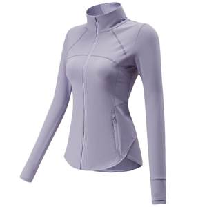 Lanwan sports outer set women's fitness clothes outdoor training jacket long -sleeved yoga clothing running cardigan autumn and winter models