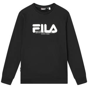 
FILA official sweatshirt plus velvet men's winter pullover casual sports round neck knit top long sleeves