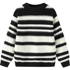
Balabala boys sweater medium-sized children's turtleneck sweater autumn and winter children's clothing children's base shirt striped top