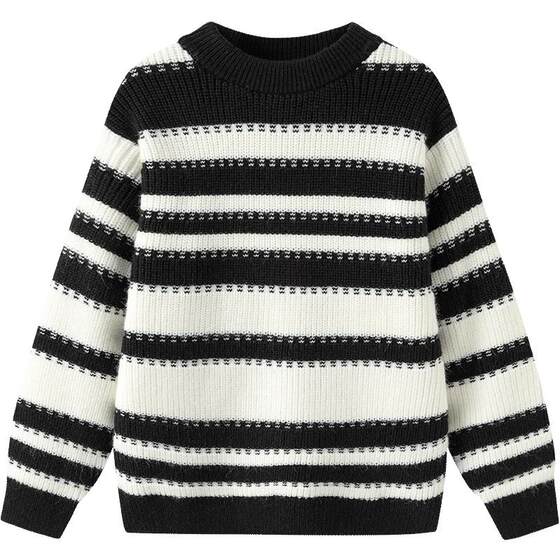 
Balabala boys sweater medium-sized children's turtleneck sweater autumn and winter children's clothing children's base shirt striped top