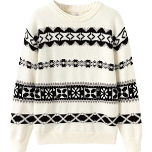 
Balabala children's knitted sweaters for boys and girls, autumn and winter styles for a family of four, parent-child clothing, baby bottoming shirts