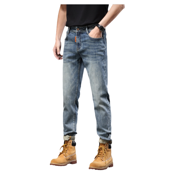 
M2 spring and summer extended men's pants 120cm trendy small foot tapered slim fit stretch jeans 190 thin and tall men's clothing