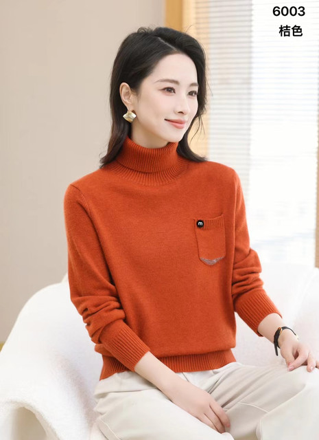 Counter genuine double -deer sweater 2024 Women's winter thickened warm wool cashmere cashmere cashmere cashmere knitting bottom
