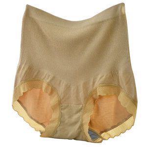 The abdomen and hip seamless high waist high pants female Modal, a piece of non -trace lace big size fat mm flat -angle trousers
