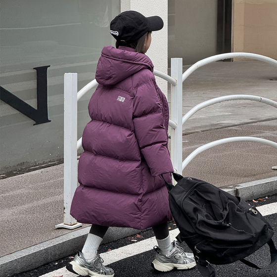 儿童羽绒服韩版冬季女童中大童加厚连帽长款白鸭绒保暖洋气外套潮