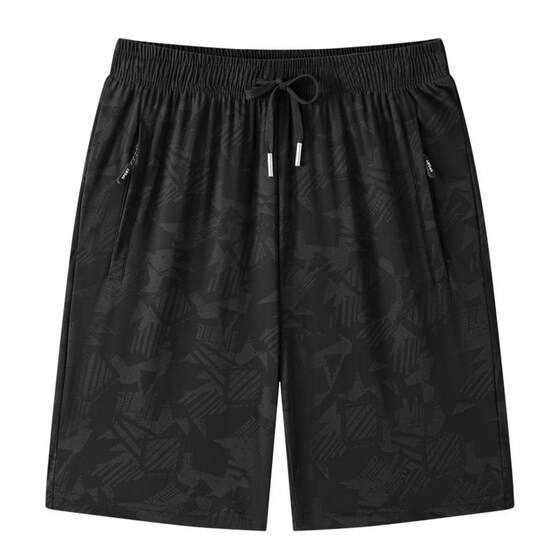 
Camouflage ice silk casual shorts men's summer thin sports four-way elastic quick-drying breathable printed high-elastic five-point pants