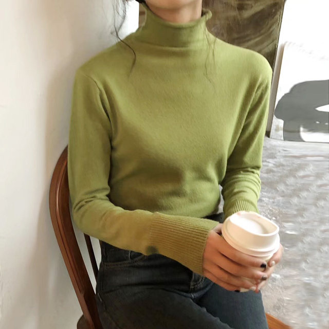 Best Avocado Green Women's Sweater Matcha Green Top Net Red Knitted ...