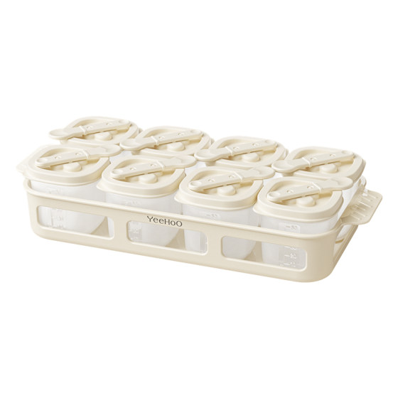
Ying's baby food supplement frozen grid baby silicone independent packaging box soup preservation and storage can be steamed and cooked mold