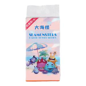 
Big Sea Monster Wanzhong paper towels 5 packages thickened 400 sheets 5 consecutive packs 80 wet and dry paper towels 5 layers of virgin wood pulp