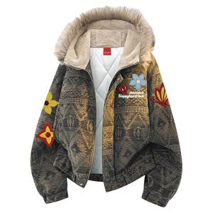
Charles Tao Xin Fair Island ethnic style cotton coat men's fur collar hooded winter thickened cold-proof new couple cotton coat