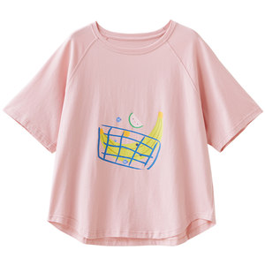 
October Crystal Maternity Top Short Sleeve T-Shirt Summer Season Thin Maternity Clothing for Outerwear Loose Covering the Pregnant Belly without Showing Pregnancy