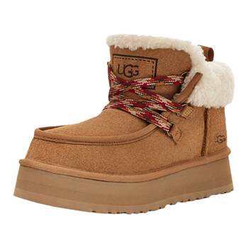 UGG round head thick sole warm lace-up casual lazy shoes