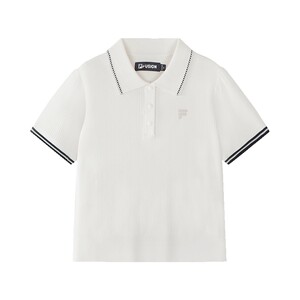 [Same style as Tian Xiwei] FILA FUSION Fila trendy brand summer new style slim lapel short-sleeved POLO shirt for women