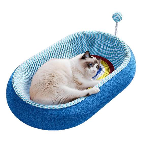 
Cat nest and cat scratching board, all-in-one cat bed for all seasons, extra large size sisal wear-resistant and lint-free cat sleeping basin