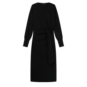 
Bailuyu V-neck waist lace-up knitted long skirt autumn new temperament fashion slightly elastic cardigan dress for women