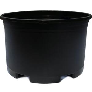 Big flower pot large -caliber black gallophed potted flower pot thickened black short fat gallophed flower pot plastic green dill rose
