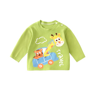 
Girls long-sleeved T-shirt Spring and Autumn Baby Boys Top Children's Cotton Inner Baby Clothes Class A 7A