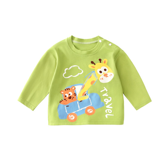 
Girls long-sleeved T-shirt Spring and Autumn Baby Boys Top Children's Cotton Inner Baby Clothes Class A 7A