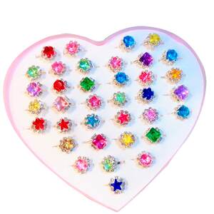 
Children's Ring Girls Gemstone Diamond Kids Princess Cute Gemstone Diamond Small Ring Girls Baby Girls Toys