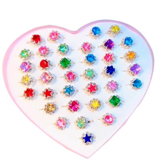 
Children's Ring Girls Gemstone Diamond Kids Princess Cute Gemstone Diamond Small Ring Girls Baby Girls Toys