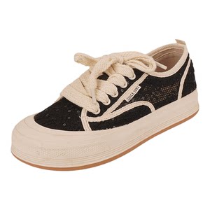 
35-39 mesh BABORER summer white shoes for women breathable mesh thick-soled casual shoes soft-soled canvas shoes sneakers