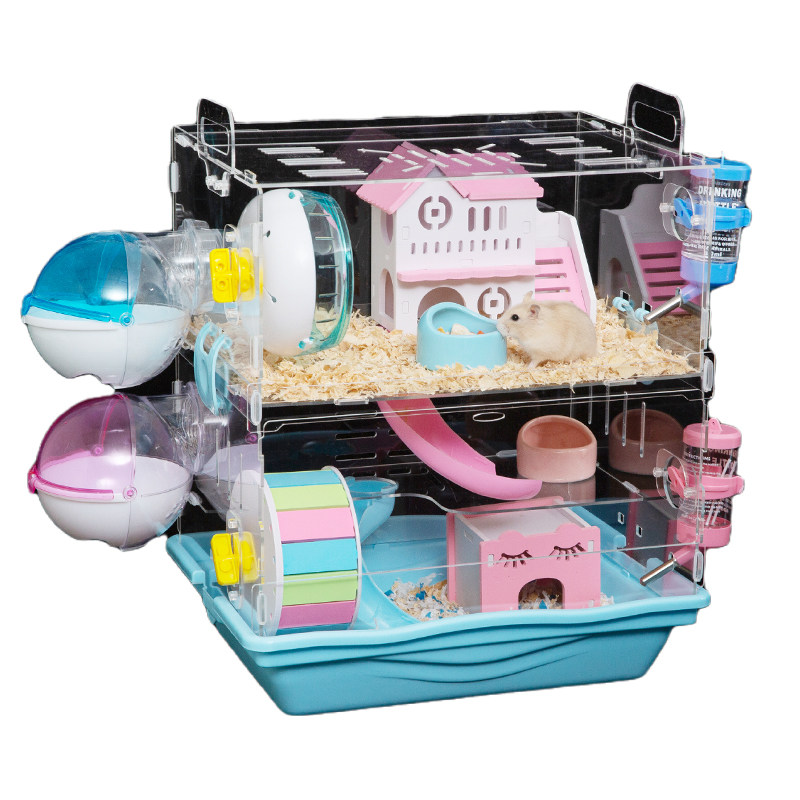 Beibeiwo Hamster Cage - 3-Story Villa - Acrylic Multi-Layer Cage for ...
