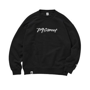 
714street LOGO Embroidered Round Neck Velvet Sweater Men's 2025 Autumn and Winter Loose Drop Shoulder Sleeve Long Sleeve T-Shirt for Women